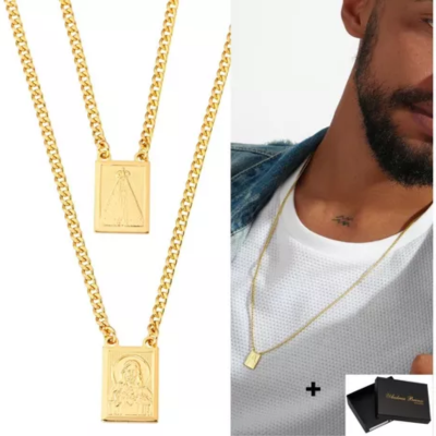 Escapulário Masculino Nossa Senhora Banhado