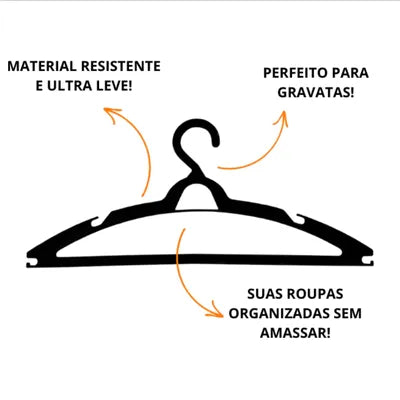 kit 50 Cabide Adulto Preto