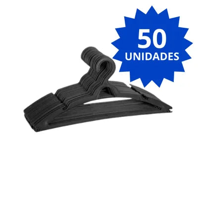 kit 50 Cabide Adulto Preto